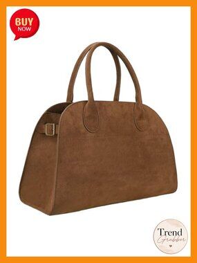 Suede Retro Tote Bag for Women Crossbody Faux Leather Handbag Work